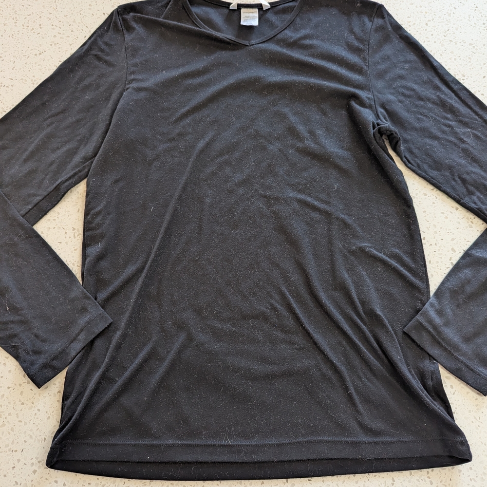 Womens Black Long Sleeve Cuddl Duds Shirt